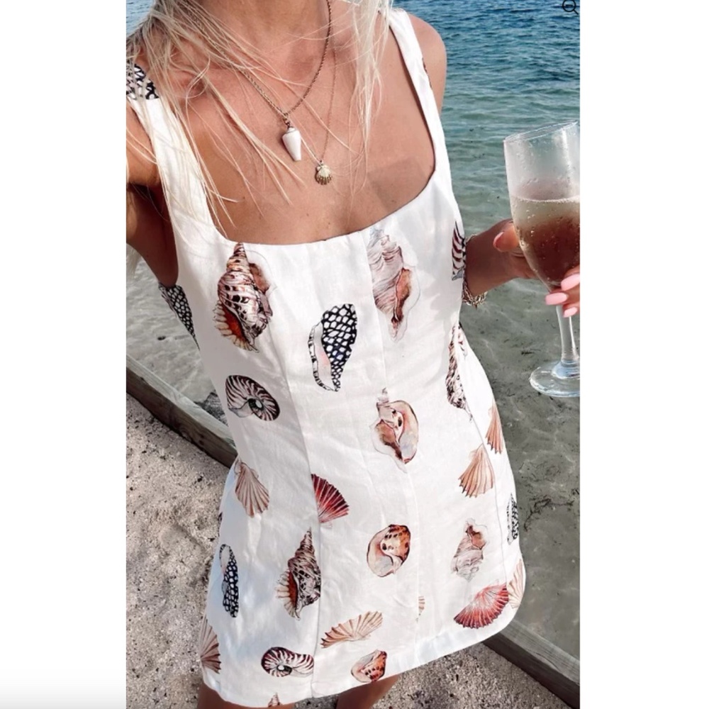 Show Me Your MuMu White Seashell Mini Dress